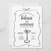 Black Bow Elegant Bikini's en Martinis Verjaardag Kaart (Voorkant)