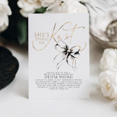 Black Bow Elegant Modern Minimalist Bridal Shower Kaart