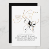 Black Bow Elegant Whimsical Engagement Party Kaart (Voorkant / Achterkant)