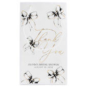 Black Bow Elegant Whimsical Thank You Klein Cadeauzakje (Achterkant)