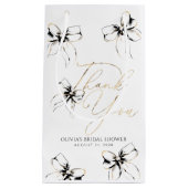 Black Bow Elegant Whimsical Thank You Klein Cadeauzakje (Voorkant)