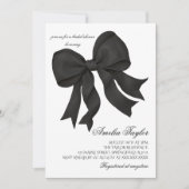 Black Bow Elegante Bruids Douche Uitnodiging (Voorkant)