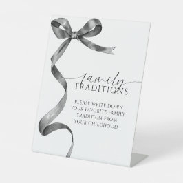 Black Bow Favoriete Familie Tradities Spel Reclamebord Met Voetstuk