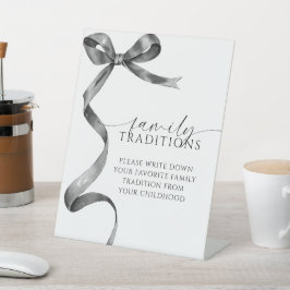 Black Bow Favoriete Familie Tradities Spel Reclamebord Met Voetstuk