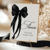 Black Bow Favors Table Sign Poster