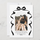 Black Bow Foto Vrolijke Kerstboog Feestdagenkaart (Achterkant)