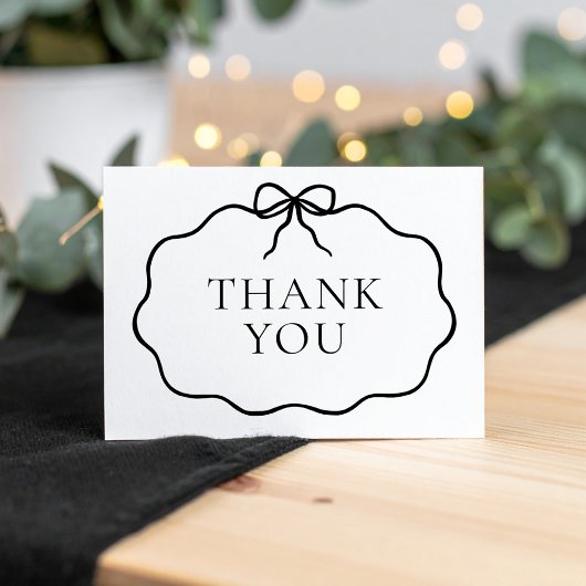  Black Bow Girl Baby shower Bedankkaart