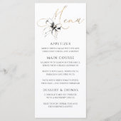 Black Bow Gold Typography Elegant Party Menu (Voorkant)