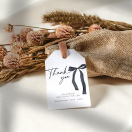 Black Bow Gothic Tying the Knot Gift Label Cadeaulabel