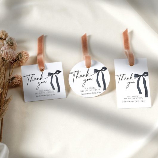 Black Bow Gothic Tying the Knot Gift Label Cadeaulabel
