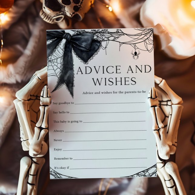 Black Bow Gotische Little Boo Advies en Wensen Spe (Black Bow Gothic Little Boo Baby Shower Advice and Wishes Game)