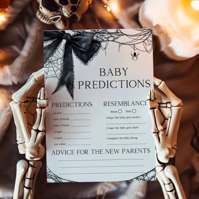 Black Bow Gotische Little Boo Baby Voorspellingssp (Black Bow Gothic Little Boo Baby Shower Baby Predictions Game)