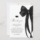 Black Bow Graduation Bedankkaart (Voorkant)