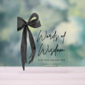 Black Bow Graduation Party Advies Woorden van Wijs Acryl Bord (Neutraal)