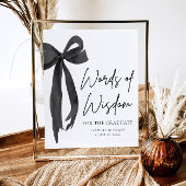 Black Bow Graduation Party Advies Woorden van Wijs Poster