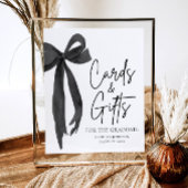 Black Bow Graduation Party Afstuderen Kaarten en g Poster