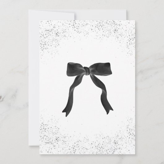 Black Bow Graduation Party Kaart (Achterkant)