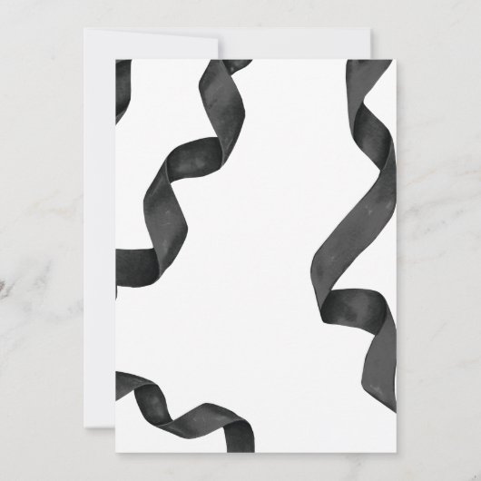 Black Bow Graduation Party Kaart (Achterkant)