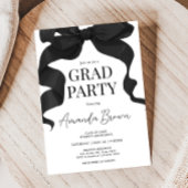 Black Bow Graduation Party Uitnodiging