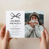 Black Bow Graduation Party Uitnodiging