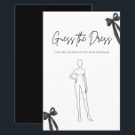 Black Bow Guess De jurk Vrijgezellenfeest spel<br><div class="desc">Voeg een leuke en modieuze draai aan uw feest toe met dit Modern Black Bow "Guess The Dress" vrijgezellenfeest spel 🎀 Gasten zullen dol zijn op het schetsen van hun beste townvoorspellingen voor de bruid-to-be, allemaal vormgegeven met een chique zwart lintontwerp en een strakke, elegante lay-out 🖤 Het is de...</div>