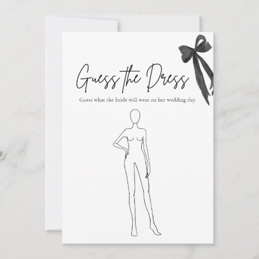 Black Bow Guess De jurk Vrijgezellenfeest spel Kaart (Voorkant)