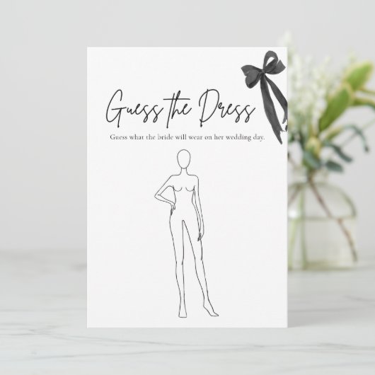 Black Bow Guess De jurk Vrijgezellenfeest spel Kaart (Staand voorkant)