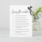 Black Bow Guess Het Nummer Vrijgezellenfeest Spel Kaart (Staand voorkant)