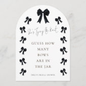 Black Bow Guess How Many Game Bridal Shower Arch Kaart (Voorkant)