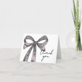 Black Bow Halloween Baby shower Bedankkaart