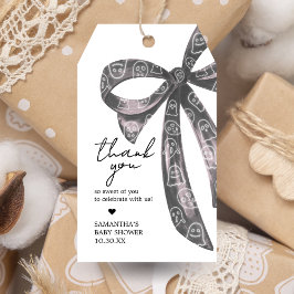 Black Bow Halloween Baby shower Favoriet Tags Cadeaulabel