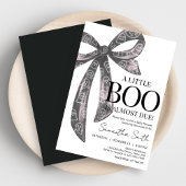 Black Bow Halloween Baby shower Kaart