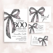 Black Bow Halloween Baby shower Kaart