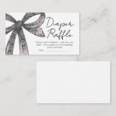 Black Bow Halloween Baby shower Luier Raffle Informatiekaartje (Voorkant / Achterkant)