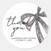 Black Bow Halloween Baby shower Ronde Sticker (Voorkant)