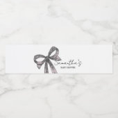 Black Bow Halloween Baby shower Waterflesetiket Waterfles Etiket (Enkel label)