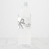 Black Bow Halloween Baby shower Waterflesetiket Waterfles Etiket (Voorkant)