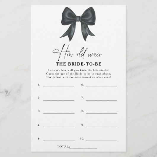 Black Bow Hoe oud was de bruid om te spelen? (Voorkant)