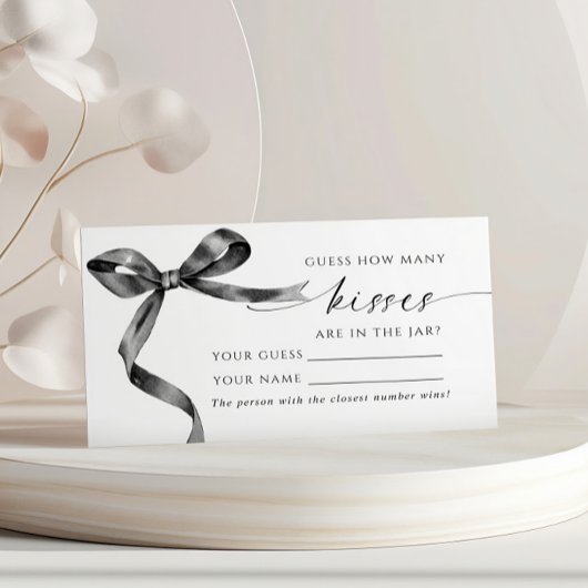 Black Bow Hoeveel Kussen Douche Game Card Plaatskaartje