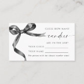 Black Bow Hoeveel Snoepjes Douche Game Card Plaatskaartje (Voorkant)