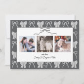 Black Bow Horse Chinese New Year 3 Photo Feestdagenkaart (Achterkant)