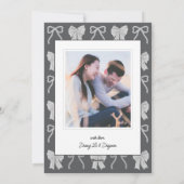 Black Bow Horse Chinese New Year Photo Feestdagenkaart (Achterkant)