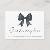 Black bow How many kisses bridal game Informatiekaartje (Voorkant)
