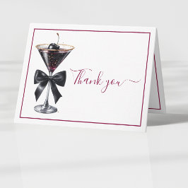 Black Bow Kersencocktail Martini Bedankkaart