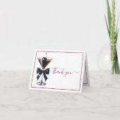 Black Bow Kersencocktail Martini Bedankkaart (Voorkant)