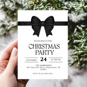 Black Bow kerstdiner Kaart
