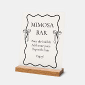 Black Bow Knoopsgat Bruidsfeest Borrel Mimosa Bar Acryl Bord (Hoek)