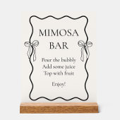Black Bow Knoopsgat Bruidsfeest Borrel Mimosa Bar Acryl Bord