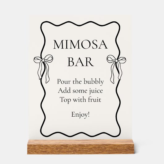 Black Bow Knoopsgat Bruidsmeisjes Bruiloft Mimosa  Acryl Bord