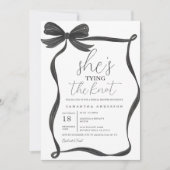 Black Bow lijst Vrijgezellenfeest Uitnodigen Kaart (Voorkant)